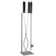 Fireplace Tools Set with 28" Fire Poker and Fire Tongs, Stainless Steel Firew...