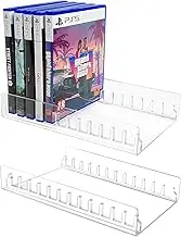 WEIMINLI Acrylic Video Game Storage Organizer Stand for PS5 PS4 PS3 Game Case Storage, PS5 Game Holder Game Box Display Stand Fits up to 12 Games (Clear)，Two packs can hold 24 games