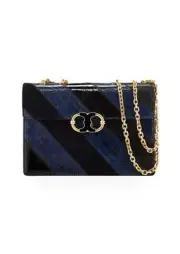 Tory Burch Women’s Snake Print Med Chain Shoulder Bag