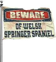 Car Flags For Room Beware Of Welsh Springer Spaniel Flag Back Yard Decorations Room Stuff(120X180CM)