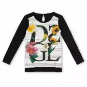 Desigual Women Blouse Top Black Aina Floral Cotton Dh8 Size S EU 38