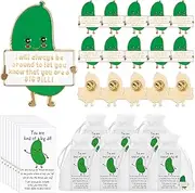[Huquary] Positive Pickle Pin Gifts Encourage Emotional Support Pickle Ornament with Inspirational Card You Are a Big Dill Lapel Pin Cute Cucumber Employee Appreciation Party Gifts