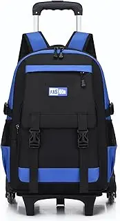 [PROTAURI] Rolling Backpack for Boys Removable Trolley School Bag High Capacity for Primary School Students with 6 Wheels