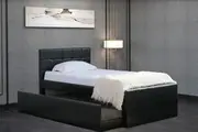 Istyle Milan King Single Trundle Storage Bed Frame Black