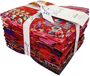 Free Spirit Kaffe Fassett 85 & Fabulous Fat Quarter Crimson 10pcs Bundle Fabric