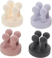 VICASKY 4pcs Silicone Toothbrush Holders Multi Function Self Adhesive Wall Hooks for Keys Razors Toothbrushes Items Easy Installation Strong Adhesive Innovative Design Frost Cloud Grey