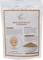 SVATV Walnut Shell Powder (Juglans regia L.) for facial Scrub Formulation, Lightening Skin Care, Dark Spots, Deep Cleansing natural skin exfoliator for Skin & Hair - 100g