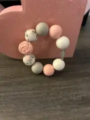 Rose Handle Charm With Silicone Beads For Stanley Or Other tumbler accessories