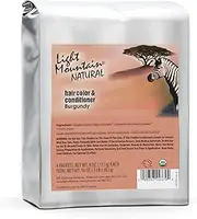 Light Mountain Henna Hair Color & Conditioner - Burgundy Hair Dye for Men/Women, Organic Henna Leaf Powder, Chemical-Free, Semi-Permanent Hair Color, 16 Oz