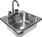 GSW USA HS-1615I Stainless Drop In Hand Sink 16"x15"x6.5" w/ NO LEAD Faucet