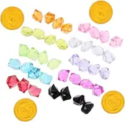 Kisangel Pirate Coins Gems Toy Jewelry Set 100 Gems Treasure Box Toys for Boys and Girls