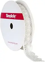 Simplicity Tatting Lace, White, 90 cm Length x 15.9 mm Width