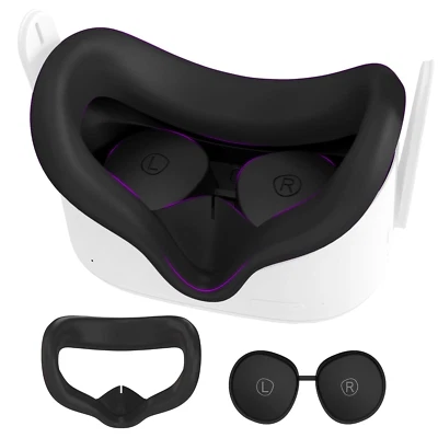 Silicone Cover for Oculus Quest 2 Face Pad with Lens Covers Protectors Washable