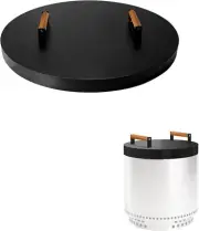 Firepit Snuffer Lid - For Solo Stove Ranger 2.0 & 1.0 - with 2 Wooden Handles