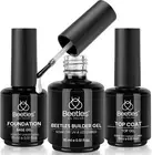 3Pcs 15Ml Top and Base Coat Builder Nail Gel Set No Wipe Gel Top Coat Base Gel B