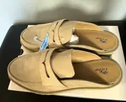 Aqua College Women's Fever Slip-on Penny Loafer Mule Flats Sand Suede MUS9-New!
