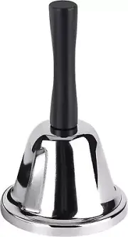 Loud Hand Bell, Silver Steel Hand Bells for Adults, Dinner Bells for inside Clas