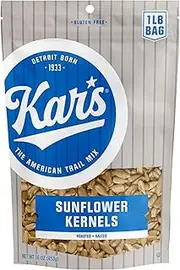 Kar's Nuts Sunflower Kernels Snacks - High Protein, 16 oz Resealable Pouch (Pack of 6)