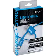 Crest Lightning to USB A Flat Cable 1.2m each