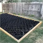 Garden Retaining Wall Grid Stabilizer Gravel Grids for Parking, Ground Grid Stabilizer for Outdoor Arenas Garden Pathways Steep Driveway, 2 Inch High(2x5 m/6.5x16.5 ft)