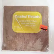 Counted Threads Cross Stitch Fabric Aida Cloth 14 Count 3 Pcs 6" X 6" Brown