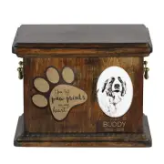Saint Bernard urn with a ceramic plate Art-Dog