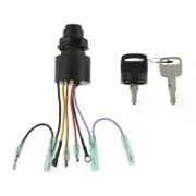 Boat Ignition Switch for Mercury Mariner Outboard Motor Control Box Ignition Key Switch with 2 Keys 3 Position 6 Wire Connectors