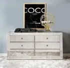 Mirrored Dressing Table 6 Drawer Wide Chest Dresser Bed Console Mirror Furniture