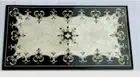 Black Marble Dining Table Top Unique Design Inlay Work Hallway Table for Hotel