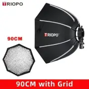 Triopo Softbox K2-90cm Bowens Mount Speedlite Portable Octagon Softbox+Honeycomb
