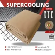600x600cm Heavy Duty Tan Canvas Tarp Tarpaulin Sun Blocked Waterproof Dustproof
