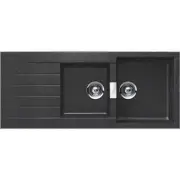 New Kitchen Sink Double Bowl Black Graphite Abey Designer Schock D200B Black