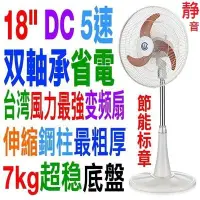 在飛比找Yahoo!奇摩拍賣優惠-18吋DC節能標章中央興牌變頻電扇另黑色超薄型電風扇桌立扇 