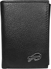 Siskiyou Sports Buffalo Bills Leather Logo Tri-fold Wallet, Black, One Size, Black, One Size, Buffalo Bills Leather Logo Tri-fold Wallet