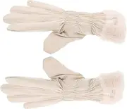 [BRIGHTFUFU] Women's Thermal Snack Decoration Mirror Handle Tools Personal Light Bulbs Sports Plush Chain Handheld Mirror Woven Net Bag Beige Skin-feel Fabric