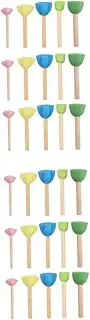 HOMSFOU 2sets DIY Sponge Painting for Cartoon Stampers Safe Durable Art Tools Ergonomic Grip for Creative Fun for Preschool Learning and Crafting 15pcs*2