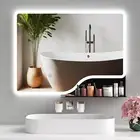 32"x24" LED Bathroom Mirror – Backlit, Shelf, Anti-Fog, Dimmable, Smart