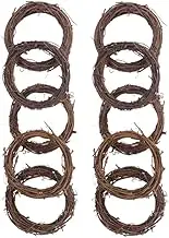 LIFKICH 10 Pcs Natural Dried Rattan Rings for DIY Wreath Decorations Rustic American Country Style for Home Party Wedding Valentine Day and Seasonal Decor