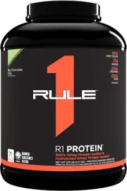 R1 100% Whey Protein Isolate and Hydrolysate Protein Powder 5.01 Lb, Mint Chocol