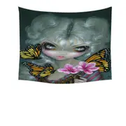 Painted Fairy Attracting Butterflies Tapestry