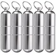 5X Pill Box Keychain Medicine Case Organizer Small Storage Container Waterproof