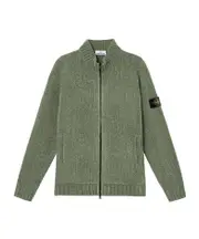 Zip-up jumper with stand collar and pockets XL,L,M sage