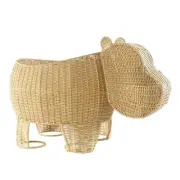 Kaplan Early Learning Hippo Washable Wicker Floor Basket