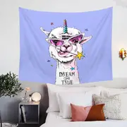 Funny and Positive Unicorn Llama Tapestry