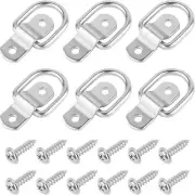 6PCS 1/4" D Ring Tie down Anchor with Screws,400Lbs Capacity Trailer Tie down An