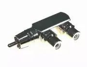 RCA (male) to Dual RCA (female) Right Angle