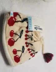 Turtle Fur Wool Blend Beanie Hat Unisex Winter Cherries style Toddler Size