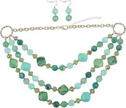 [WRITWAA] Unique Multi-layer Resin Necklace Earring Set for Women Creative Accessories for Special Occasions