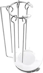 Generic 1 Set Stainless Steel Barbecue Hanging Rack BBQ Skewers Holder for Camping Outdoor Grilling Easy to Clean with Drip Tray for Mess Cooking