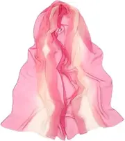 [Generic] Long Chiffon Light Wedding Scarf Silky Gradient Color Party Shawl Spring Summer Beach Wrap for Women
